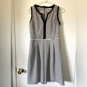 Black and white striped sleeveless dress